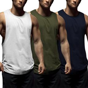 img 4 attached to COOFANDY Workout Sleeveless Shirts Medium Men's Clothing