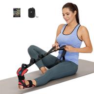 🦶 red foot and calf stretcher: effective strap for plantar fasciitis, heel spurs, foot drop, achilles tendonitis & hamstring. yoga foot & leg stretch strap логотип