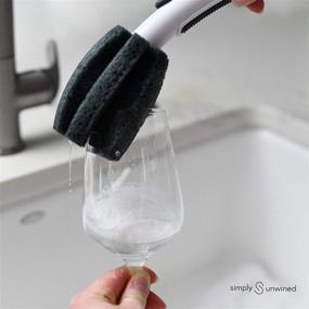 img 2 attached to 🍷 Simply Unwined, The Wine Brush – Patented Stemware Cleaning Sponge with Soap Dispenser and Replaceable Sponge Head, Optimized for Cleaning Wine Glass Rim and Bowl