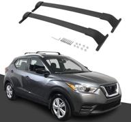 kingcher cross bars for nissan kicks - 2017-2022 fit - black baggage luggage roof rack crossbars logo