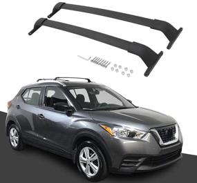 img 4 attached to Kingcher Cross Bars for Nissan Kicks - 2017-2022 Fit - Black Baggage Luggage Roof Rack Crossbars