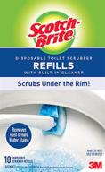 scotch-brite toilet scrubber refills | built-in cleaner, rust & hard water stain remover | under the rim scrub | 10 refills pack of 2 логотип