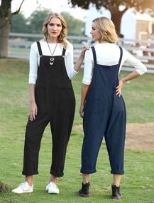 img 2 attached to PV9 Women's Long Casual Loose Bib Pants Overalls Baggy Rompers Jumpsuits with Pockets - YESNO