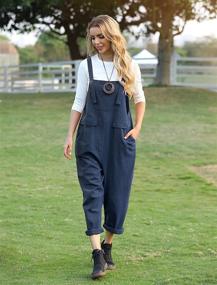 img 3 attached to PV9 Women's Long Casual Loose Bib Pants Overalls Baggy Rompers Jumpsuits with Pockets - YESNO