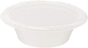 img 1 attached to 🍽️ Blue Sky 12 oz Heavy Duty White Disposable Plastic Bowls and Plates - 200 Packs