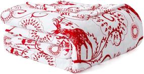 img 3 attached to EHEYCIGA Christmas Fleece Blanket Throw - Reindeer Red, Holiday Home Décor - Twin 60x80 Inches - Bed Couch Sofa