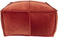 🪑 rust-colored creative co-op square cotton velvet pouf seating: ec0275 logo