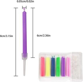 img 2 attached to Colorful Birthday Cake Candles with Holders: Happy Birthday Candles for Celebrations (12 Pack)