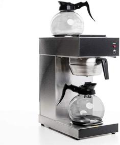 img 4 attached to ☕ SYBO SF-CB-2GA Commercial Grade Pour Over Coffee Maker and Brewer with 2 Glass Carafes, 12-Cup Capacity, Stainless Steel, and Kettle Warmer