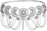 🌞 idealway vintage waist chain: stunning hollow carving rhinestone crystal body jewelry ideal for summer beach wear logo