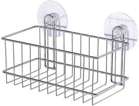 img 2 attached to 🚿 WENKO Osimo Caddy - Shower Shelf | Adhesive | Rustproof | No Drill | Suction | Organizing | Handle | Removable | 10.2 x 6.3 x 5.5 inch | Chrome