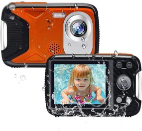 img 4 attached to 📸 Waterproof Kids Camera - 21MP 1080P Underwater Digital Camera with Flash, 2.8 Inch LCD - Rechargeable HD Camera for Boys and Girls - Ideal for Snorkeling, Travel, and Gifting (Orange)
