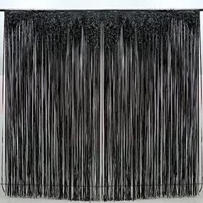 img 1 attached to Pack Black Fringe Curtain Decoration