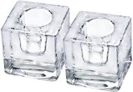 🕯️ set of 2 clear glass taper candle holders - ideal for wedding, party, home dinner decor логотип