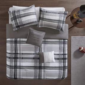 img 3 attached to 🛏️ Intelligent Design Cozy Comforter - Casual Cabin Lodge Plaid Design, All Season, Hypoallergenic Cover, Soft Bedding Set with Matching Sham, Decorative Pillow - Rudy, Black Full/Queen