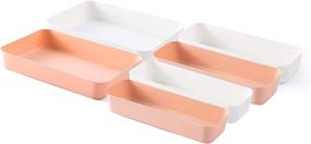 img 3 attached to 🗄️ Drawer Organizer Storage Tray Bins Set - Soft Plastic for Kitchen Dresser Bathroom Bedroom Office Desk Closet. Includes 2 Large + 4 Medium Bins