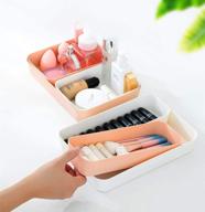 🗄️ drawer organizer storage tray bins set - soft plastic for kitchen dresser bathroom bedroom office desk closet. includes 2 large + 4 medium bins логотип