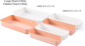 img 2 attached to 🗄️ Drawer Organizer Storage Tray Bins Set - Soft Plastic for Kitchen Dresser Bathroom Bedroom Office Desk Closet. Includes 2 Large + 4 Medium Bins