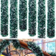 enhance your christmas decor with eerrhhaq 40 feet garland: artificial pine and snowy tinsel twist for festive party ceiling decorations логотип