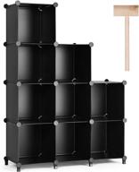 📦 puroma 9-cube closet storage organizer: diy cube cabinet bookshelf for home & office in black logo