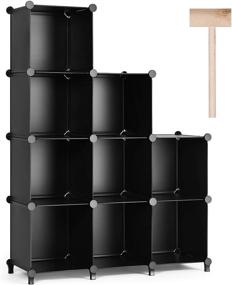 img 4 attached to 📦 Puroma 9-Cube Closet Storage Organizer: DIY Cube Cabinet Bookshelf for Home & Office in Black