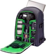 📷 g-raphy camera backpack dslr slr waterproof with laptop compartment/tripod holder (green) - ideal for hiking, travel, and more logo