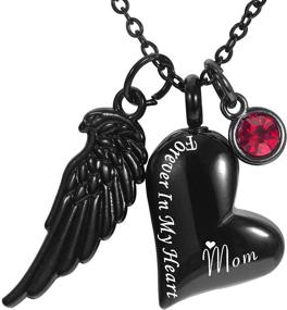 img 2 attached to Elegant Urn Necklace: Cremation Jewelry Keepsake Pendant with Angel Wing & 12 Birthstones - Cherish Memories Forever in My Heart