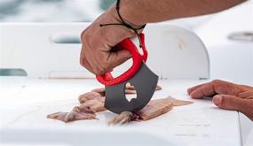 img 2 attached to 🔪 Versatile BUBBA ULU Knife: Non-Slip Grip, Curved Blade, Bottle Opener & Sheath - Red!