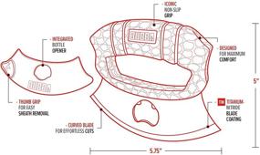 img 3 attached to 🔪 Versatile BUBBA ULU Knife: Non-Slip Grip, Curved Blade, Bottle Opener & Sheath - Red!