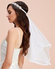 img 4 attached to 🎉 Fetti Bachelorette Party Veil: Stunning Women's Accessories and Decorations