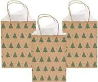 🎁 12 pack of 9 inch medium fun christmas tree kraft gift bags logo