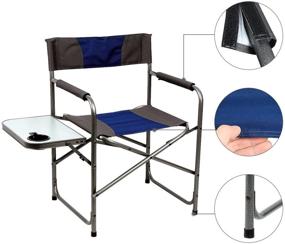 img 2 attached to Portable Camping Chair: Compact Steel Frame Folding Director's Chair with Side Table - Supports up to 225 lbs