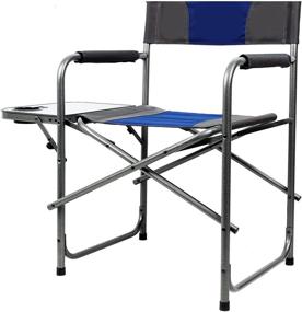 img 3 attached to Portable Camping Chair: Compact Steel Frame Folding Director's Chair with Side Table - Supports up to 225 lbs