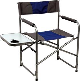 img 4 attached to Portable Camping Chair: Compact Steel Frame Folding Director's Chair with Side Table - Supports up to 225 lbs