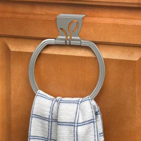 img 2 attached to 🏷️ Satin Nickel Leaf Over The Cabinet Door Ring Guest Holder for Towels - Ideal for Bathrooms, Kitchen & More, by Spectrum Diversified