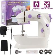 wior mini sewing machine for beginners: adjustable 2-speed double-thread electric stitching machine with foot pedal, thread cutter, night light - perfect for home and travel use logo