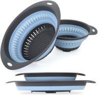 gemjia colander set - convenient 2-piece folding strainer set in blue, bpa-free, ideal for pasta, veggies, and fruits logo