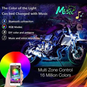 img 2 attached to 🏍️ NBWDY 12PC RGB Motorcycle LED Underglow Light Kits- Waterproof, Wireless Remote Control, Neon Accent Glow Strip - For Motoycle Scootor SUV Car Golf Cart