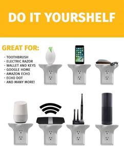img 3 attached to 🔌 Official Power Perch Single Wall Outlet Shelf - Organize Your Home with Ease! Ideal for Bathroom, Kitchen, Bedrooms - Cord Management & Easy Installation. Get Yours in White 1-Pack Today!