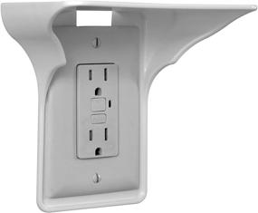img 4 attached to 🔌 Official Power Perch Single Wall Outlet Shelf - Organize Your Home with Ease! Ideal for Bathroom, Kitchen, Bedrooms - Cord Management & Easy Installation. Get Yours in White 1-Pack Today!