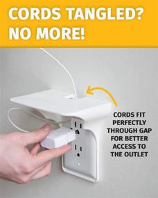 img 1 attached to 🔌 Official Power Perch Single Wall Outlet Shelf - Organize Your Home with Ease! Ideal for Bathroom, Kitchen, Bedrooms - Cord Management & Easy Installation. Get Yours in White 1-Pack Today!
