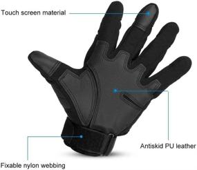 img 2 attached to 🧤 HOMEE Tactical Gloves: Durable Full Finger Gloves with Touch Screen, Perfect for Cycling, Airsoft, Paintball, Motorcycle, Hiking, Camping