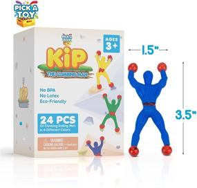 img 3 attached to 🧗 Клейкий набор игрушек Wall Tumblers (24 шт.) - Человек-паук, растяжимый и гибкий краулер для детей - Разноцветные для мальчиков, девочек - Подарки на день рождения, наполнители на Пасху