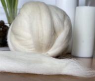 premium 8 oz. highland wool roving - 100% natural, ideal for needle felting, handcrafts, and spinning - un-dyed natural colors (ecru) logo
