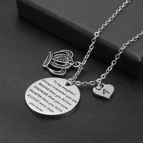 img 1 attached to 👑 Inspirational Crown Letter Necklaces: Meaningful Daughter Gifts for Birthday, Graduation & Christmas – Braver Than You Believe!