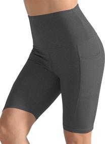 img 3 attached to 🧘 Enhance Your Yoga Practice with CADMUS Women's 9" Biker Compression Short Leggings - Includes Convenient Big Pockets Pack of 3