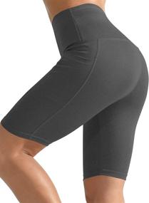 img 1 attached to 🧘 Enhance Your Yoga Practice with CADMUS Women's 9" Biker Compression Short Leggings - Includes Convenient Big Pockets Pack of 3
