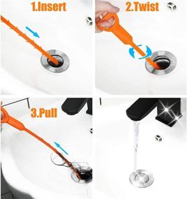 img 3 attached to Hair Clog Remover and Drain 🔌 Snake Cleaning Tool (Set of 5, 20.4 Inches)