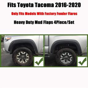 img 3 attached to 🔩 D-Lumina Heavy Duty Weathertech Front & Rear Mudflaps Splash Guards - Compatible with Toyota Tacoma 2016-2022 (Excludes SR Models) - Designed for OEM Fender Flares