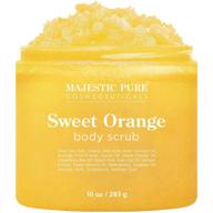 majestic pure sweet orange body scrub - effective exfoliation, intense moisturization, and deep skin nourishment, 10 oz logo